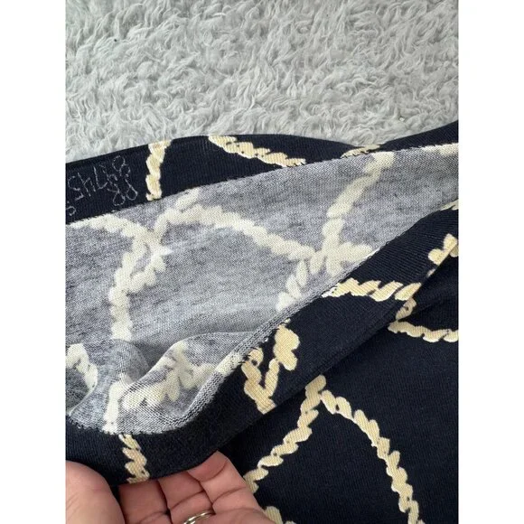 J.Crew Womens Navy & Beige Rope Print Halter Top With Deep V-Neckline - NWOT - Picture 14 of 16